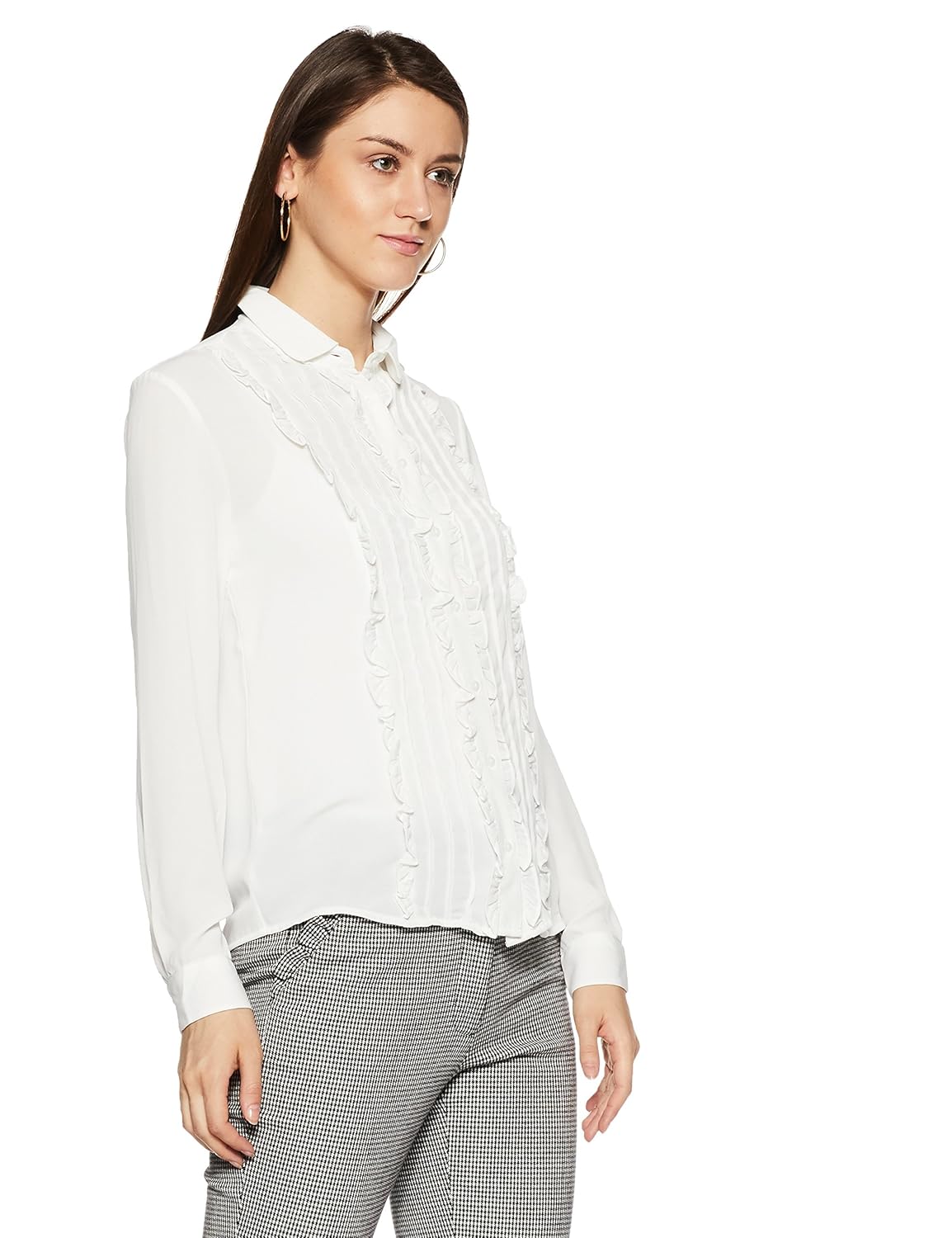 van heusen women's plain regular fit synthetic shirt