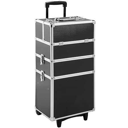 TecTake Alu Kosmetik Trolley Kosmetikkoffer Beauty Koffer | mit Teleskopgriff und 2 Rollen | abschließbare | 60 Lieter - dive