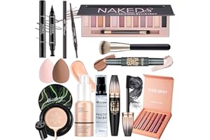 YBUETE Makeup Set, All in One Makeup Set Kit for Women, Makeup Gift for Women Teens, Eyeshadow Foundation CC Cream Face Primer Counter stick, Brush Sponges Lipstick Set Eyebrow Pencil Mascara Eyeliner