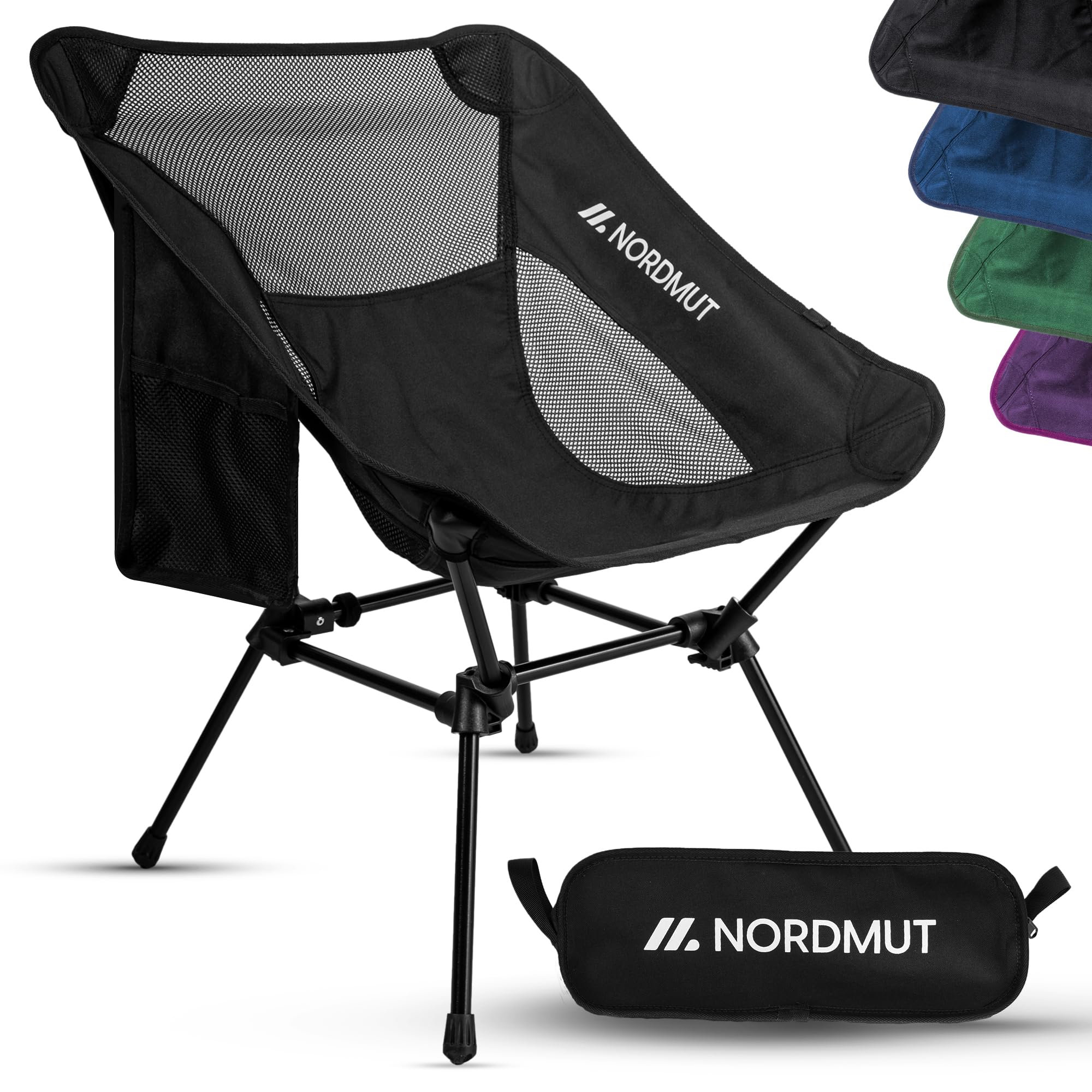Mua NORDMUT® Campingstuhl kleines Packmaß & Ultraleicht – Kleiner Campingstuhl mit 150 kg Belastung – Klappstuhl Camping leicht aus Aluminium für Camping, Outdoor & Festivals (1, Schwarz) trên Amazon Đức chính hãng 2026