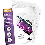 Fellowes Thermal Laminating Pouches, ImageLast, Jam Free, Letter Size, 3 Mil, 150 Pack (5200509), Clear
