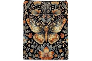 MQPPKJ Vintage Flower Butterfly William Morris Book Sleeve for Book Lovers, Bookish Book Protector with Zipper, Washable Fabric Book Cover for Paperbacks,11.4 x 9.1Inches (Black-Butterfly, Medium)