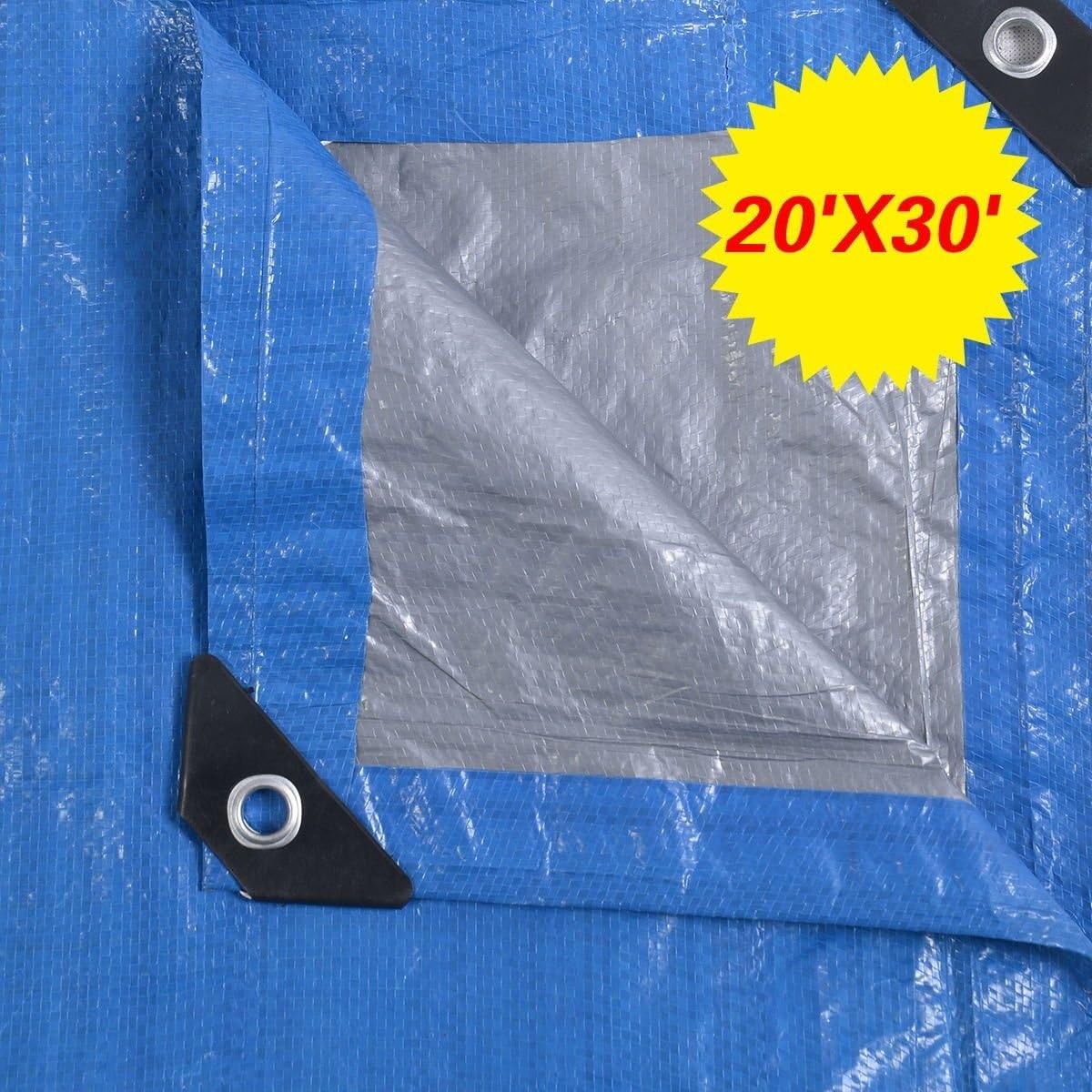 New 20' x 30' Waterproof Tarp Canopy Reinforced Tarpaulin Heavy Duty w/ Grommets