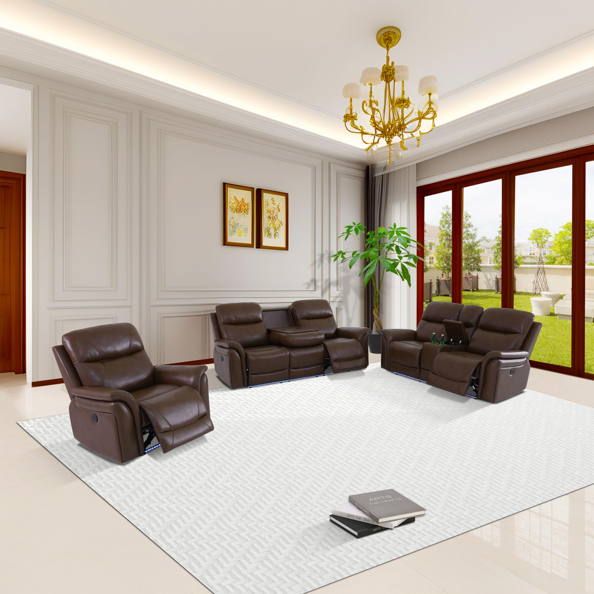 Photo 1 of FUOROLA Ritz Power Recliner Living Room Set with LED for Living Room, Dormitory, Guest House, Playroom, Airbnb,Apartment