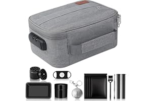 PODAHO Medium Smell Proof Storage Lock Bag with 9 pcs Accessories, Heavy Duty Smell Proof Organization Box Case with Combination Lock, Waterproof Container Pouch for Storing Your Products, Grey,