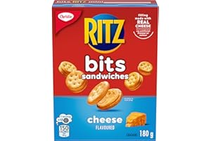 RITZ Bits Sandwiches Cheese Flavoured, Snack Crackers, School Snacks, Family Snacks, Real Cheese, 180 g