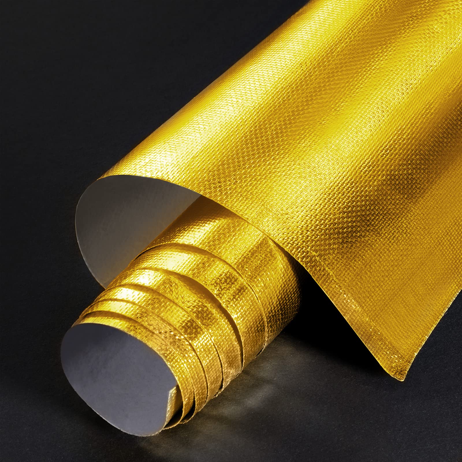Photo 1 of BBTO Heat Reflective Sheet Adhesive Backed Aluminized Fiberglass Heat Shield Tape Protection Barrier Heat Shield Resistant Material for Hose and Auto Use Heat Insulation Sheet(Gold, 36 x 48 Inch)