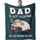 Yufobel Funny Birthday Gift for Dad, Gifts for Dads from Daughter Son, Dads Gifts for Christmas Father‘s Day, Dad is Not Sleeping Blanket, Throw Blanket 50" X60"