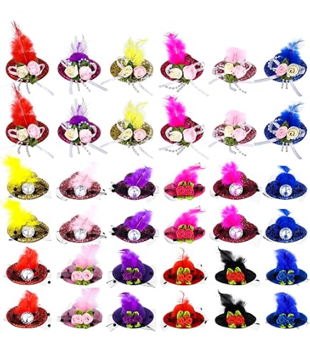 2617 18 Pieces Mini Hat Hair Clips Tea Party Hats For Girls Tiny Clip 71TlhmifJaL._AC_UY1000_.jpg main image 3