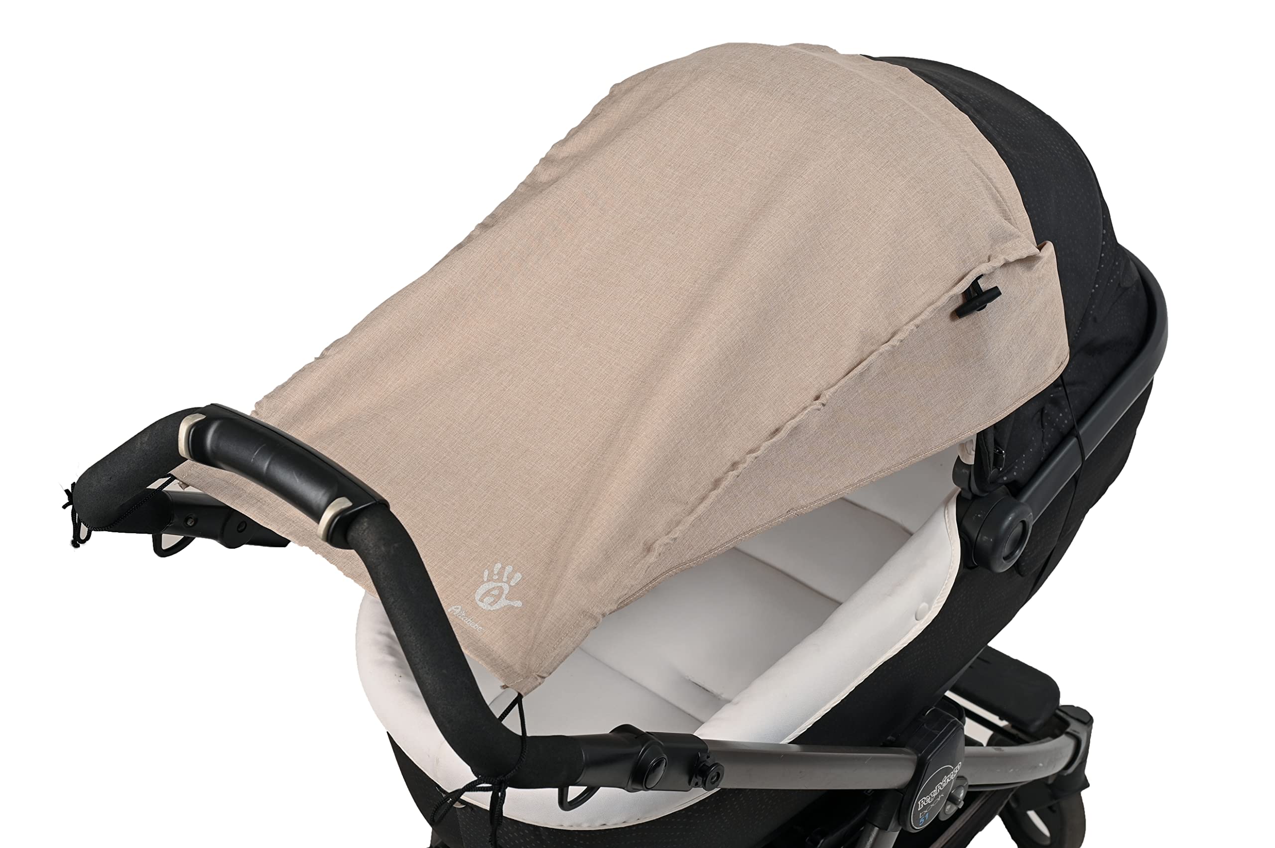Altabebe (AL7013-22) Universal Awning with Side Sun Protection, UV Protection 50+, for Prams, Carrycot – Tear-Resistant Baby Sun Protection to Roll Up – Colour: Melange Beige