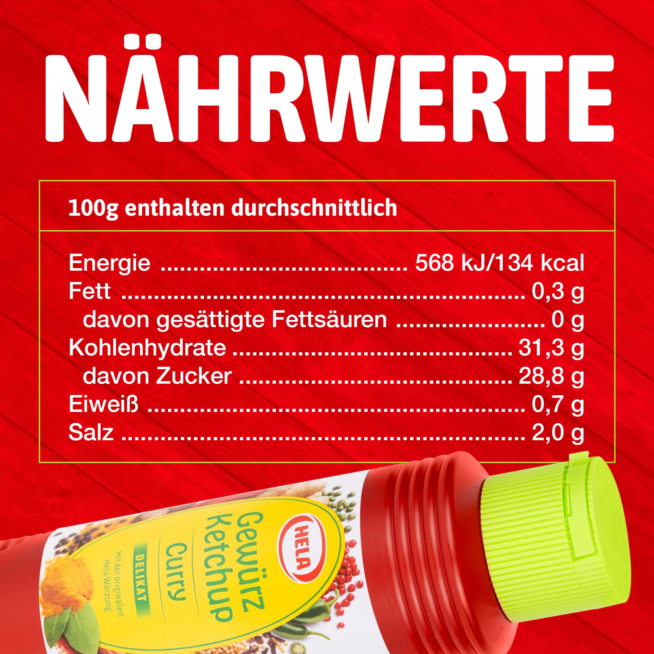 HELA - Gewürz Ketchup Curry delikat 300 ml - veganer Curry Ketchup - lieblich-würziger Ketchup mit Currygeschmack, glutenfrei, laktosefrei, ohne Konservierungsstoffe - für Pommes, Grillgut & Gemüse 7