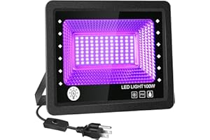 Black Lights, Remon 100W UV LED Black Light for Glow Party with IP66 Waterproof, Switch, US Plug, Outdoor Blacklight for Halloween, Party, Stage Lighting, Body Paint, Aquarium, Fluorescent Poster