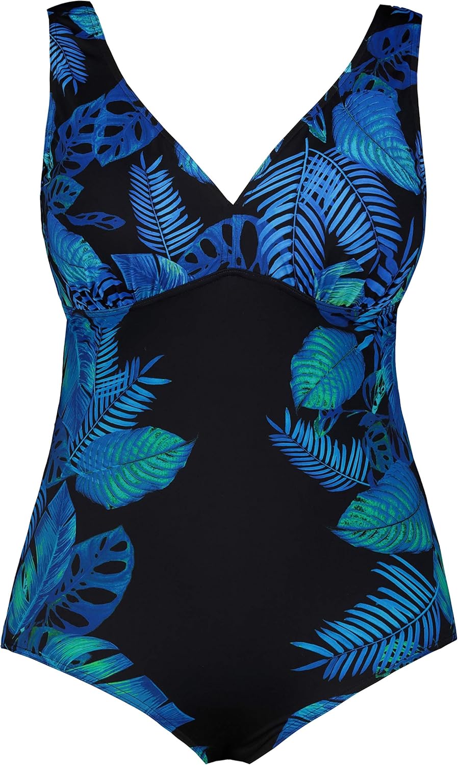 Ulla Popken Damen Badeanzug - Stützend Mit Blütenmuster