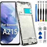 for Samsung Galaxy A21s Screen Replacement SM-A217F SM-A217F/DS SM-A217M SM-A217M/DS SM-A217N Screen Replacement LCD Display Digitizer Touch Screen Assembly with Tools 6.5 inch(Black with Frame)
