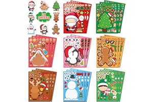HSHFAMIIY Stocking Stuffers for Kids - Christmas Stickers - DIY Christmas Crafts for Kid - Kids Xmas Decorations Gifts Games Party Favors Supplies (24 Sheets)