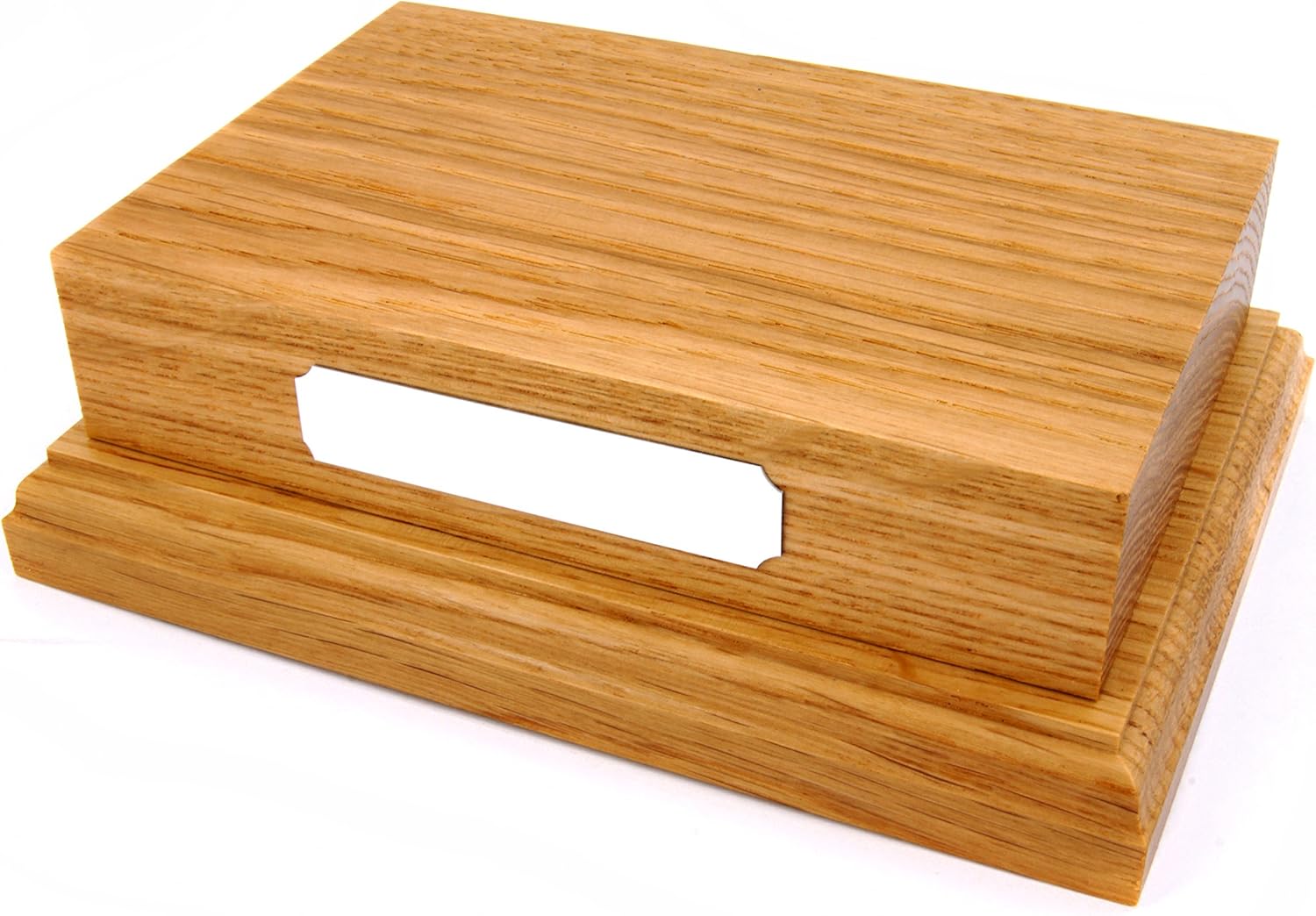 Solid Oak Wooden Display Plinth Wood Base 6x4" Silver Plaque Blank