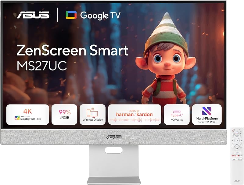 ZenScreen Smart MS27UC 27 Zoll 4K UHD IPS USB-C Smart Monitor