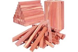 UNIVIVO 50PCS Cedar Blocks for Clothes Storage, 100% Aromatic Red Cedar Wood Sticks Chips for Closet, Wardrobe, Drawers