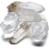 KALIFANO Quartz Points Bundle (500+ Carats) - Bulk High Energy Raw Lemurian Reiki Cuarzo Crystal Used for Clarity and Purpose - Information Card Included (Family Owned &amp; Operated)