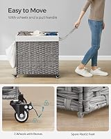 SONGMICS LCB363G01 140L Laundry Basket with Lid 3 Compartments Grey view 4