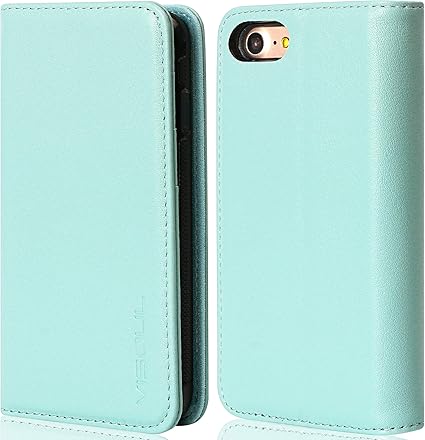 Amazon Co Jp Iphonese 2 ケース 手帳型 第二世代 Iphone8 ケース Iphone7 ケース 本革 Visou 液晶保護ガラスフィルムセット 革 3枚カード入れ ポケット レザー 対衝撃 スマホケース 携帯ケース カバー マグネット式 横置きスタンド スガイブルー 家電 カメラ