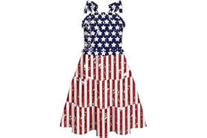 Kids4ever Girls Spaghetti Strap Dress 6-12Y Kids Sleeveless Cami Dresses Summer Beach Smocked Tiered Sundress with Pockets