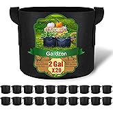 Gardzen 20-Pack 2 Gallon Grow Bags, Aeration Fabric Pots with Handles, Heavy Duty Plant Bags for Plants