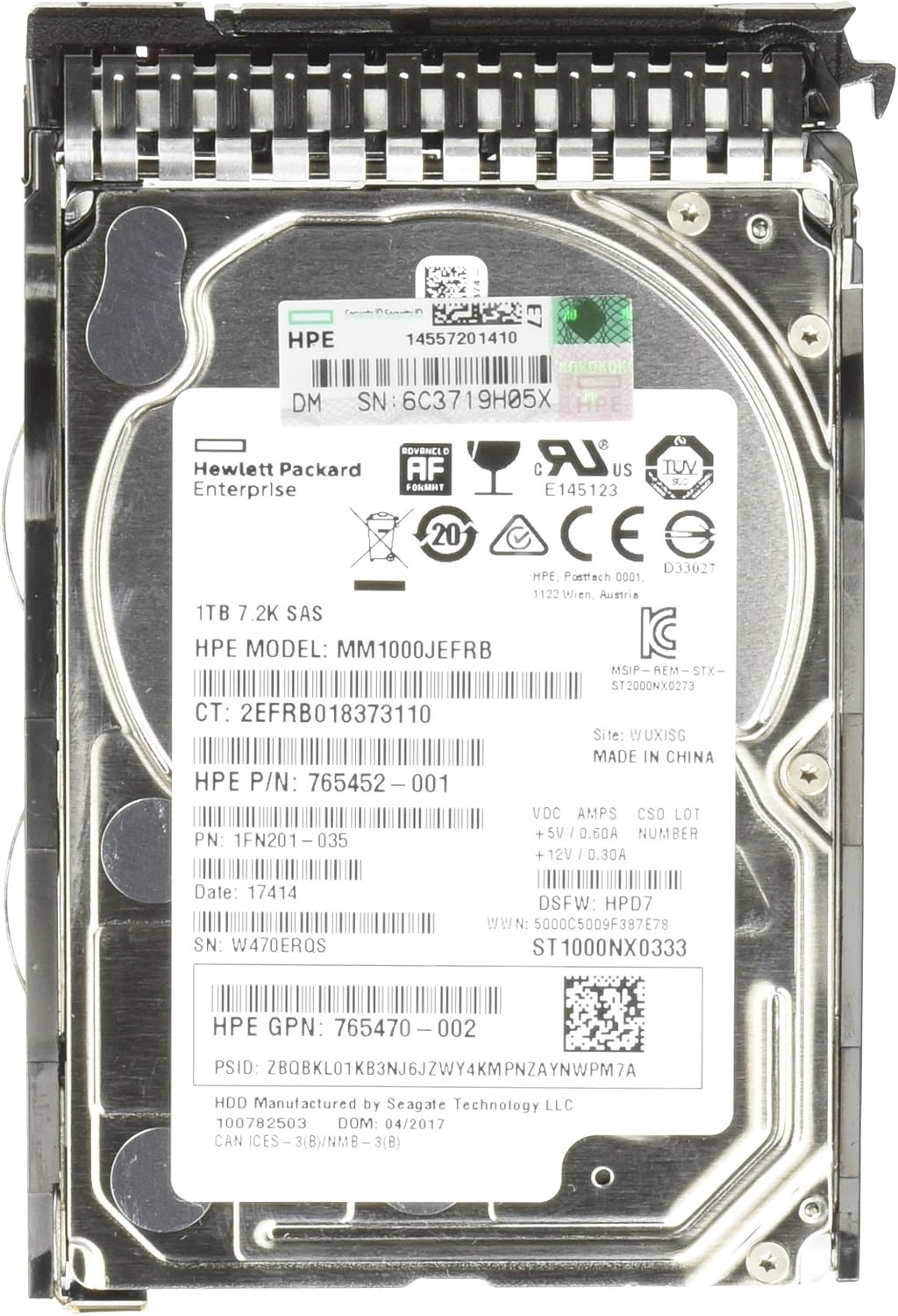 HP 765464-B21 1TB 12G SAS 7.2K 2.5IN 512E