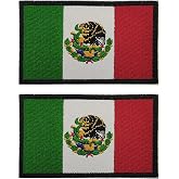 EmWoot 2PCS Mexican Flag Patches Embroidered Morale Patch Hook and Loop | Americas,Mexico,Tactical Military Patch,Versatile Tactical Attachment,Applique Fastener,3&times;2 inches
