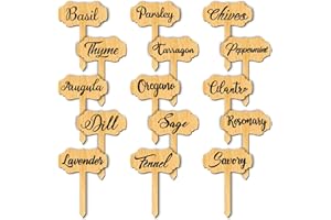 arricraft 15 Pcs Plant Labels, Wooden Herb Markers Herb T Type Tags Garden and Greenhouse Labels with Printed Herb Name Garden Tags for Indoor and Outdoor Potted Seed Herbs Unique Funny Gifts