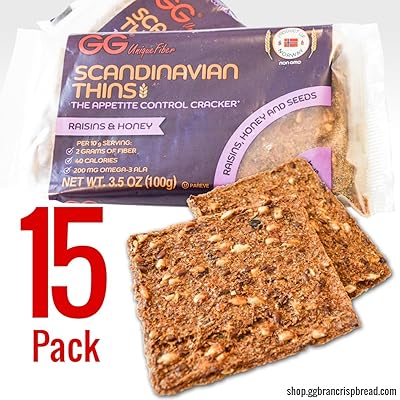 GG Bran "Sweet Thins" with Raisin &amp; Honey - 15 Pack