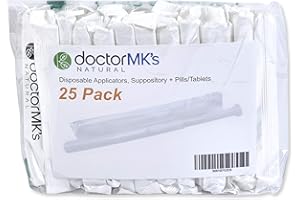 DOCTOR MK'S NATURAL Suppository Applicators (25-Pack), Fits Most Suppositories, Pills and Tablets, Individually Wrapped, Disposable, by Doctor MK's®