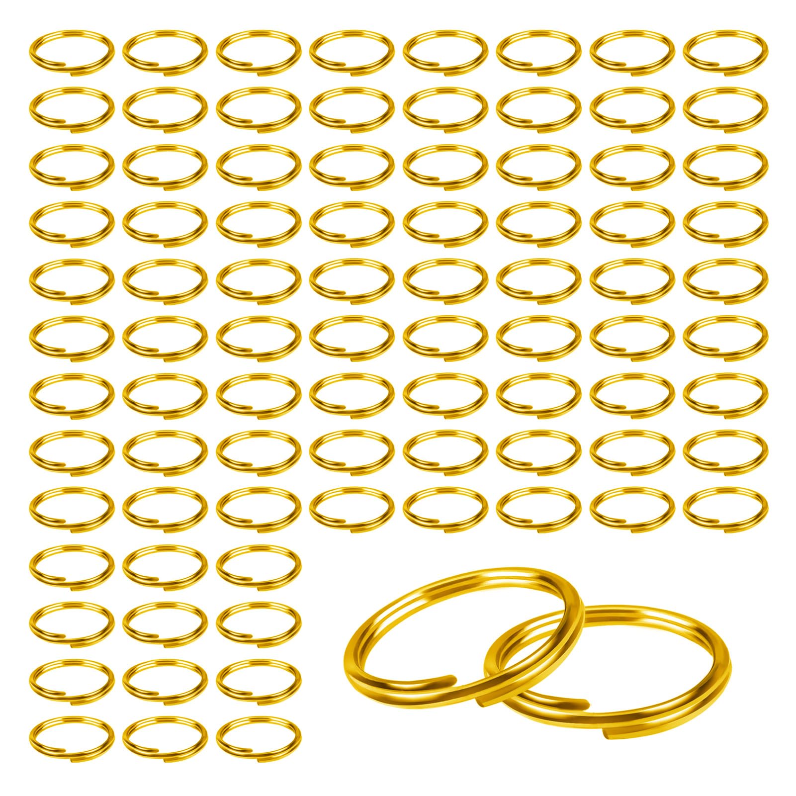 TOAOB 150pcs Double Ring Metal Open Split Jump Ring Connector Chain Links 10 mm Gold for Keys, Necklaces, Bracelets, Earrings, Jewellery Making