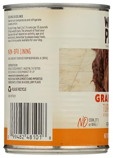 WHOLE PAWS, GRAIN-FREE WET DOG FOOD, TURKEY FEAST WITH SWEET POTATO & CRANBERRIES IN GRAVY, 13.2 OUNCE