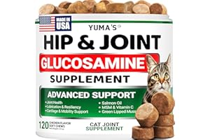 YUMA'S Cat Hip and Joint Health Supplement Chews – Advanced Glucosamine for Cats – MSM, Chondroitin & Omega-3 Salmon Oil – Supports Mobility, Joint Pain Relief, Cat Vitamins for Indoor & Outdoor Cats