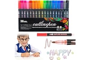 Dreamy Sparkle Dual-Line Contour Pen, Double Line Outline Art Pen Marker Pens, Double Line Outline Markers, Quick-Dry Ink, fo