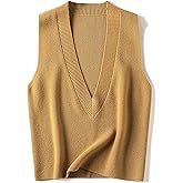 Wowcarbazole Women's Sweater Vest V Neck Pullover Knitwear Tank Top Trendy Sleeveless Sweater Fall 2025