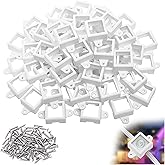 Shupakul 80 Pcs H705 LED Light Mounting Bracket Clip,Waterproof H705 LED Lights Mount Set with 160 Screws,Screw Mounting White Square Light Brackets for Outdoor Installation