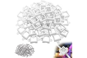 80 Pcs H705 LED Light Mounting Bracket Clip,Waterproof H705 LED Lights Mount Set with 160 Screws,Screw Mounting White Square 