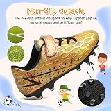 Hanani Boys Girls Football Boots FG/AG Kids Soccer Shoes Unisex Gold view 2
