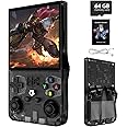 R36MAX Retro Handheld Game Console, 18000+ HD Games Mini Retro Video Console, 4.0 Inch IPS Screen, 64GB Memory, Portable Arcade Video Gaming Console Gift for Adults, Black