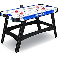 SereneLife Powered Air Hockey Table - Sports Arcade Games, with Complete Accessories, Strong Motor, Digital LED Scoreboard, B
