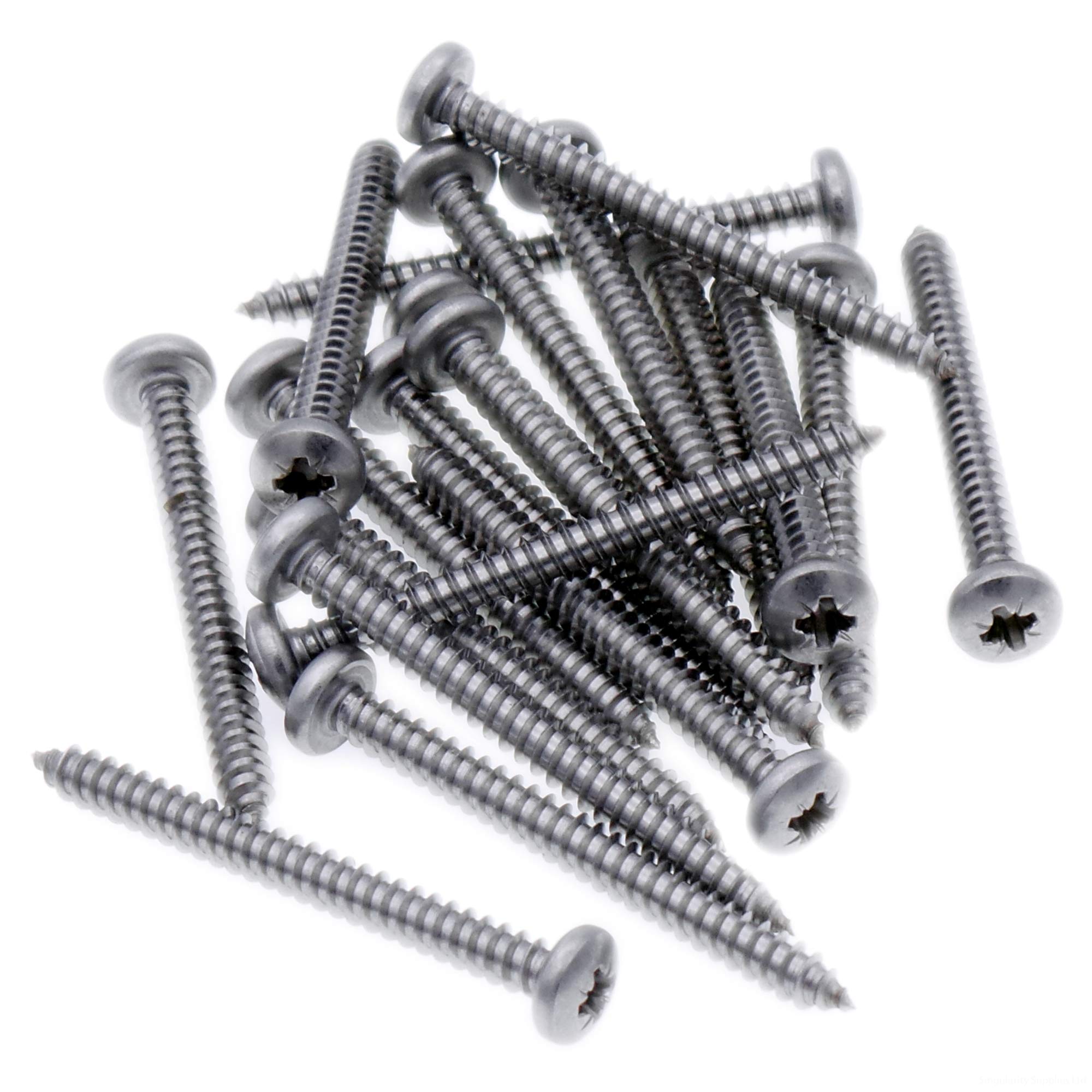 No.14 x 0.625 (6.3mm x 16mm) Pozi Pan Self-Tapping Screw - Stainless Steel (A2) (Pack of 20)