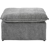Modular Cloud Ottoman with Washable Removable Covers, Deep Seat Sectional Couch with Foldable Metal Frame, Anti-Slip Connectors, Plush Chenille Fabric Sofa for Living Room, Apartment, Bedroom，Gray