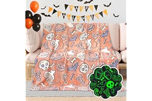 BORORO Halloween Blanket Pumpkin Plush Blanket Orange Soft Fleece Throw Blanket for Kids