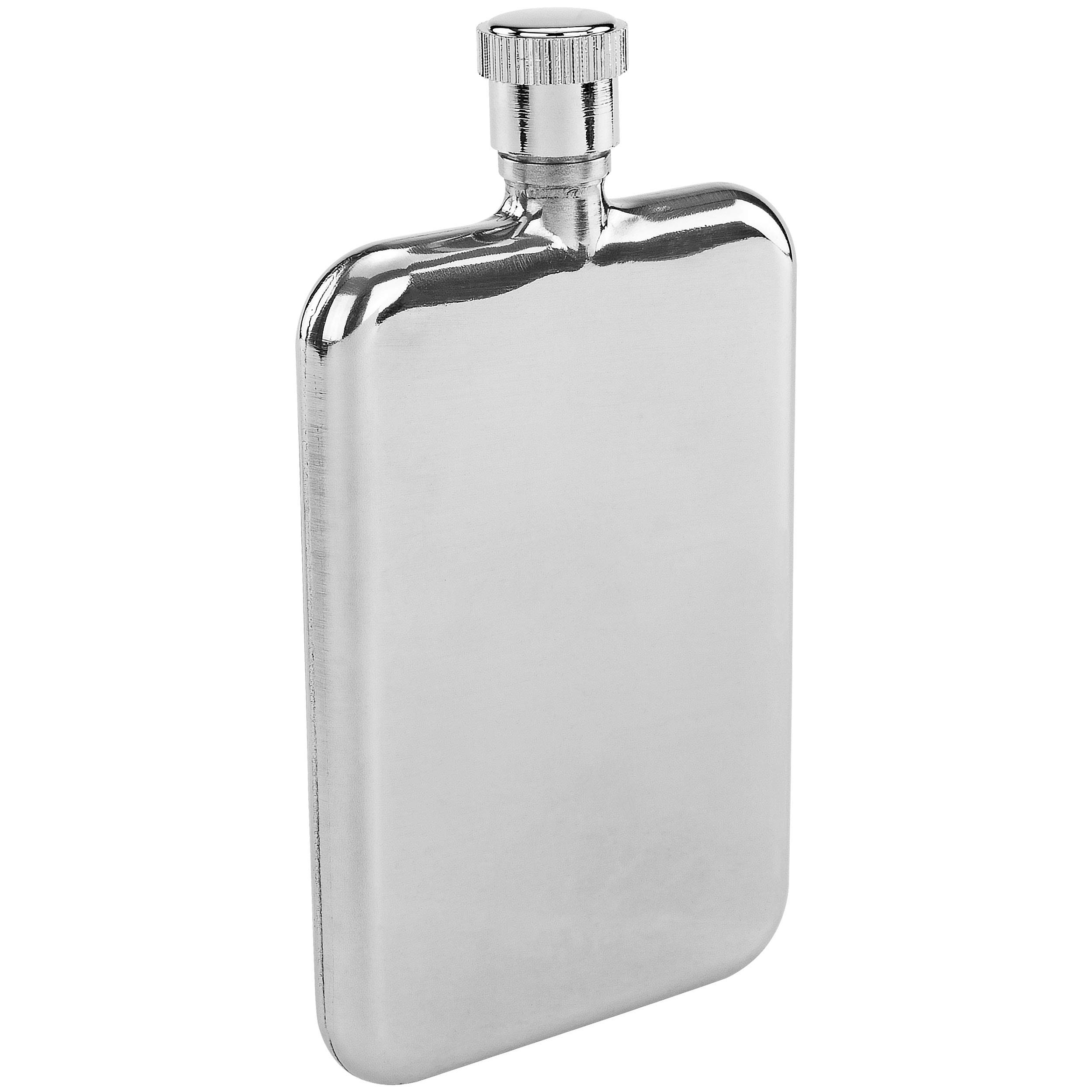 Southern Homewares Ultra Thin Slim Premium Stainless Steel Flask, 1.5 oz, Chrome, Silver