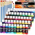 50 Colors Acrylic Paint Set, Yeeart Acrylic Paint, 2oz Bottles, Rich Pigmented Canvas Paint with Extra Metallic Color, Professional Craft Paint Kit, Premium Non-toxic Paints for Artists, Acrylic Paint Set for Kids & Adults, Art Supplies for Canvas Painting Rocks Wood Ceramic Model with 10 Brushes & Palette