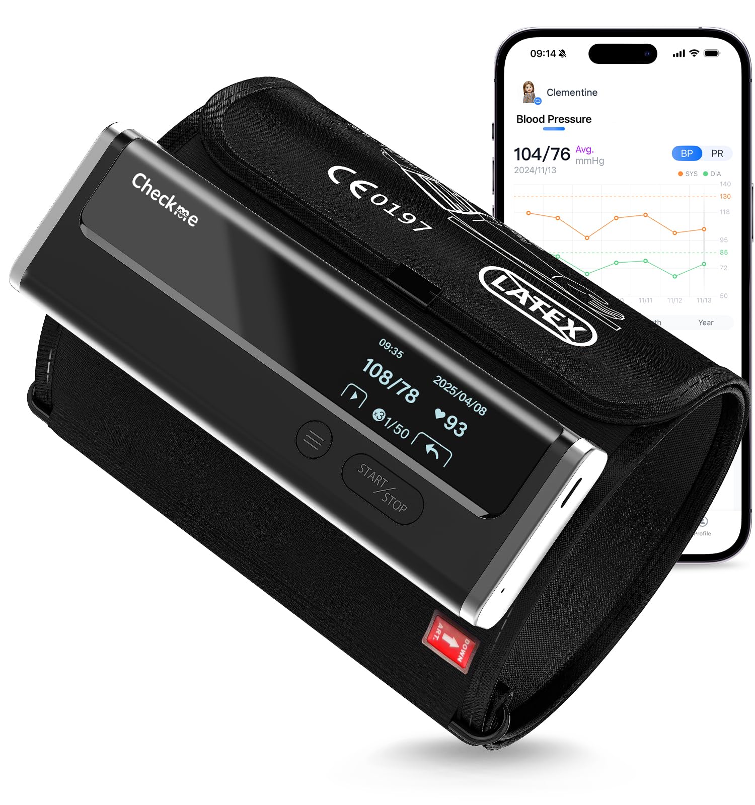 Checkme WiFi Blood Pressure Monitor for Home Use, Bluetooth Automatic ...