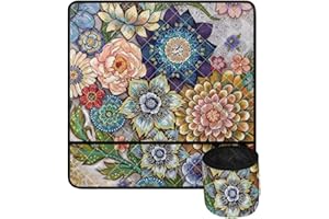Psesaysky Mandala Sewing Machine Mat Non Slip Sewing Machine Muffling Mat Madam Sew with Small Cylinder Reduce Vibration and Noise Home Decor