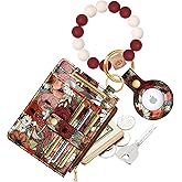 Miss Adola Wallet Keychain Wristlet for Women with AirTag Holder - Cute Design Credit Card Holder Wallets Key Chain Ring Slim Small RFID Air Tag Coin Pocket Purse for Ladies Teen Girls,Mogu Flower